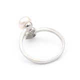 Ασημένιο δαχτυλίδι με καρδιά και μαργαριτάρι