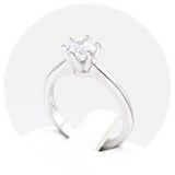 Ασημένιο γυναικείο δαχτυλίδι με λευκή πέτρα