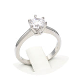 Ασημένιο γυναικείο δαχτυλίδι με λευκή πέτρα