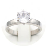 Ασημένιο γυναικείο δαχτυλίδι με λευκή πέτρα ζιργκόν