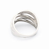 Ασημένιο επιπλατινωμένο γυναικείο δαχτυλίδι με λευκές πέτρες ζιργκόν