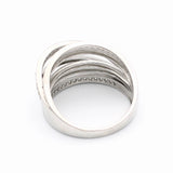 Ασημένιο γυναικείο δαχτυλίδι με λευκές πέτρες ζιργκόν