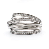 Ασημένιο γυναικείο δαχτυλίδι με λευκές πέτρες ζιργκόν