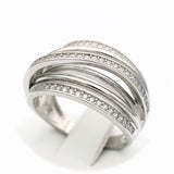 Ασημένιο γυναικείο δαχτυλίδι με λευκές πέτρες ζιργκόν