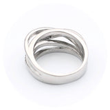 Ασημένιο γυναικείο δαχτυλίδι με λευκές πέτρες