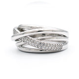 Ασημένιο γυναικείο δαχτυλίδι με λευκές πέτρες