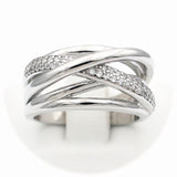 Ασημένιο γυναικείο δαχτυλίδι με λευκές πέτρες