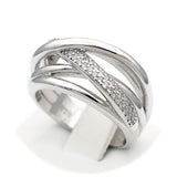 Ασημένιο γυναικείο δαχτυλίδι με λευκές πέτρες