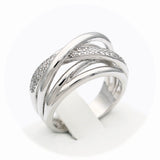 Ασημένιο γυναικείο δαχτυλίδι με λευκές πέτρες