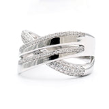 Ασημένιο γυναικείο δαχτυλίδι επιπλατινωμένο