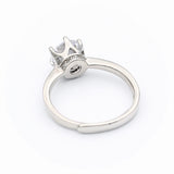 Ασημένιο πολύπετρο δαχτυλίδι με λευκά ζιργκόν