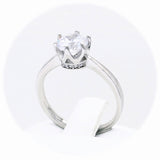 Ασημένιο πολύπετρο δαχτυλίδι με λευκά ζιργκόν