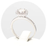 Ασημένιο δαχτυλίδι ροζέτα 925 με μοϊσανίτη