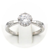 Ασημένιο πολύπετρο δαχτυλίδι με λευκές πέτρες