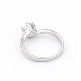 Ασημένιο πολύπετρο επιπλατινωμένο δαχτυλίδι με λευκές πέτρες