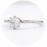 Ασημένιο επιπλατινωμένο δαχτυλίδι με λευκό ζιργκόν