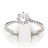 Ασημένιο επιπλατινωμένο δαχτυλίδι με λευκό ζιργκόν