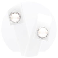 Ασημένια σκουλαρίκια ροζέτες με μαργαριτάρια