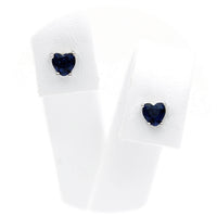 Ασημένια σκουλαρίκια με μπλε πέτρες σε σχήμα καρδιάς