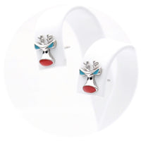 Ασημένια παιδικά σκουλαρίκια σχέδιο τάρανδος