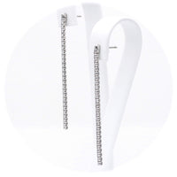 Ασημένια κρεμαστά επιπλατινωμένα σκουλαρίκια σχέδιο ριβιέρα