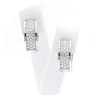 Ασημένια σκουλαρίκια 925 κρίκοι με λευκές πέτρες