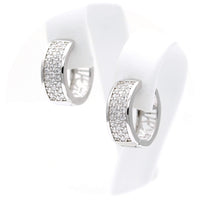 Ασημένια σκουλαρίκια 925 κρίκοι με λευκές πέτρες
