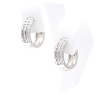 Ασημένια σκουλαρίκια 925 κρίκοι με λευκά ζιργκόν