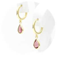 Ασημένια επίχρυσα σκουλαρίκια με ροδί πέτρες ζιργκόν