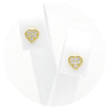 Ασημένια επιχρυσωμένα σκουλαρίκια 925 με καρδιές
