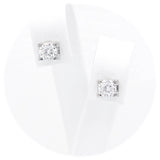 Ασημένια σκουλαρίκια με πέτρα μοϊσανίτη