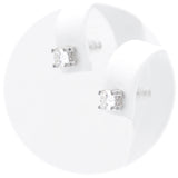 Ασημένια σκουλαρίκια με πέτρα μοϊσανίτη