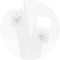 Ασημένια σκουλαρίκια με πέτρες ζιργκόν 5.00mm