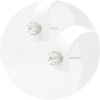 Ασημένια σκουλαρίκια με πέτρες ζιργκόν 5.00mm