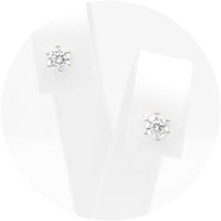 Ασημένια σκουλαρίκια με πέτρες ζιργκόν 4.00mm