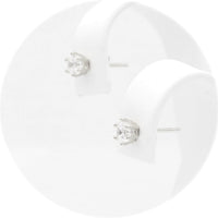 Ασημένια σκουλαρίκια με πέτρες ζιργκόν 4.00mm