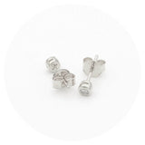 Ασημένια σκουλαρίκια με πέτρες ζιργκόν 3.40mm