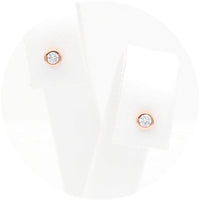 Ασημένια σκουλαρίκια σε ροζ χρυσό χρώμα 3.50mm