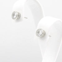 Ασημένια σκουλαρίκια με πέτρες ζιργκόν 6.00mm