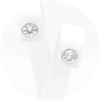 Ασημένια σκουλαρίκια με πέτρες ζιργκόν 7.00mm