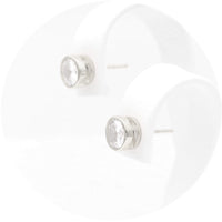 Ασημένια σκουλαρίκια με πέτρες ζιργκόν 7.00mm