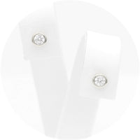 Ασημένια σκουλαρίκια με πέτρες ζιργκόν 4.20mm