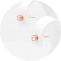 Ασημένια σκουλαρίκια σε ροζ χρυσό χρώμα με πέτρες ζιργκόν 3.00mm