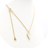 Ασημένιο επιχρυσωμένο κολιέ με λευκή φίλντισι