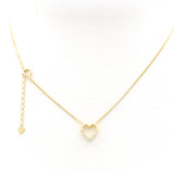 Ασημένιο επιχρυσωμένο κολιέ καρδιά με λευκά ζιργκόν