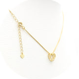 Ασημένιο επιχρυσωμένο κολιέ καρδιά με λευκά ζιργκόν