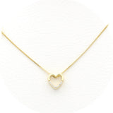 Ασημένιο επιχρυσωμένο κολιέ καρδιά με λευκά ζιργκόν