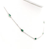 Ασημένιο κολιέ με πράσινες πέτρες ζιργκόν