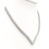 Ασημένιο κολιέ ριβιέρα με λευκές πέτρες