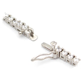 Ασημένιο κολιέ ριβιέρα με λευκές πέτρες